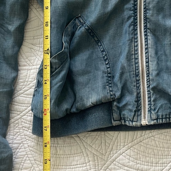 Cloth and stone zip up light and soft jean jacket - Picture 4 of 9